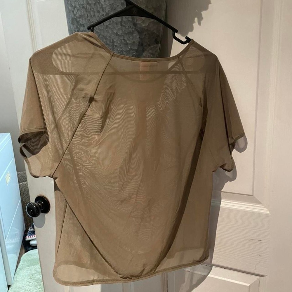 Victoria's Secret khaki green mesh crop top - Picture 2 of 5